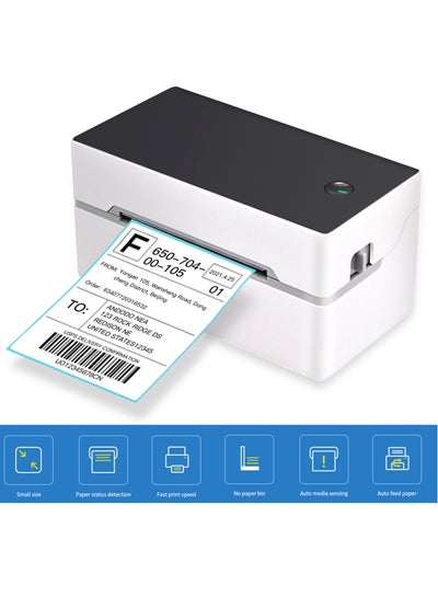 Buy Desktop Shipping Label Printer High Speed USB + BT Direct Thermal Printer Label Maker Sticker 40-80mm Paper Width in Saudi Arabia