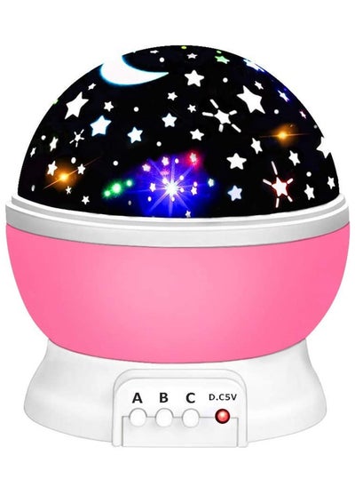 اشتري Toys for 2-7 Year Old Girls Baby Night Light with Projector 360 Degree Rotation 4 LED Bulbs 9 Light Color Changing USB Cable Best Night Lights for Kids Adults and Nursery Decor pink في الامارات