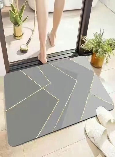 Buy Absorbent Modern Design Non Slip Quick Drying Bathroom Mat 70 x 45 cm in UAE