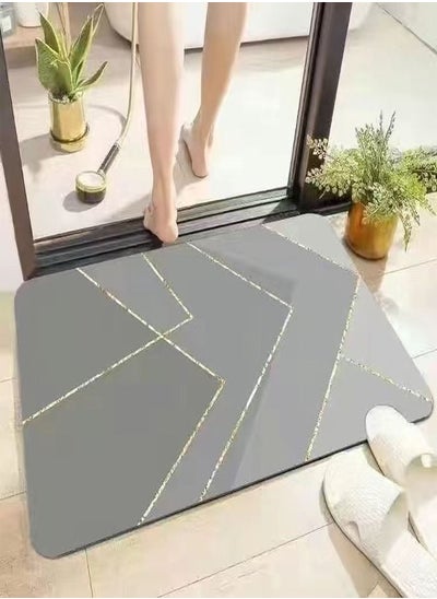 Buy Absorbent Modern Design Non Slip Quick Drying Bathroom Mat 70 x 45 cm in UAE