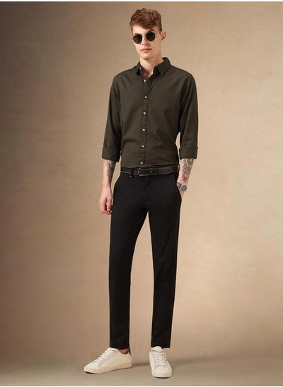 اشتري Men's Relaxed Fit Olive Casual Shirt في الامارات