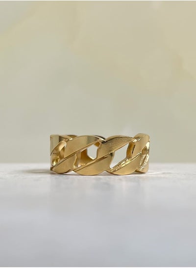 Buy Adjustable Bulky Chain Ring- Gold in UAE