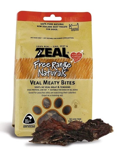 Buy Free Range Naturals Veal Meaty Bites Dog Treats 125g in UAE