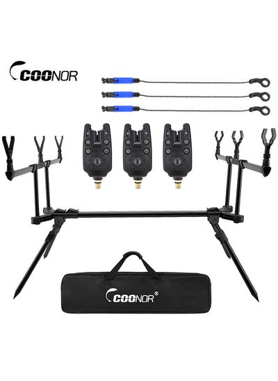 Buy Adjustable Retractable Carp Fishing Rod Stand Holder Fishing Pole Pod Stand with 3 Fishing Bite Alarms 3 Fishing Bait Swinger Fishing Tackle Set Fishing Accessories in UAE