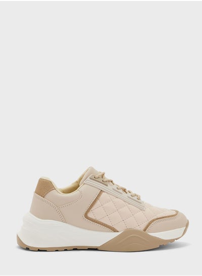 Buy Quilted Metallic Trim Sneaker in Saudi Arabia