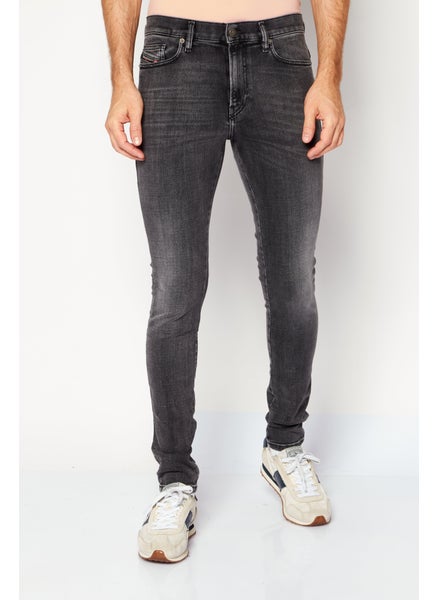 اشتري Men Skinny Denim Washed Jeans, Black Wash في الامارات