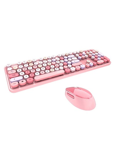 اشتري Wireless Keyboard And Mouse Set Pink/White في الامارات