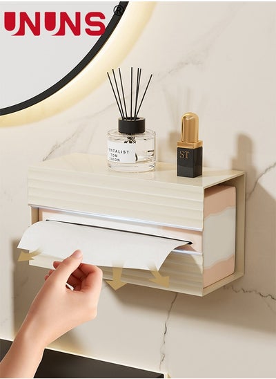 اشتري Toilet Paper Holder,Wall Mounted Tissue Box,Tissue Dispenser Dryer Sheet Holder,Acrylic Transparent Tissue Upside Down Box,Paper Towel Box,Hanging Tissue Box For Bedroom Kitchen Office Storage في السعودية