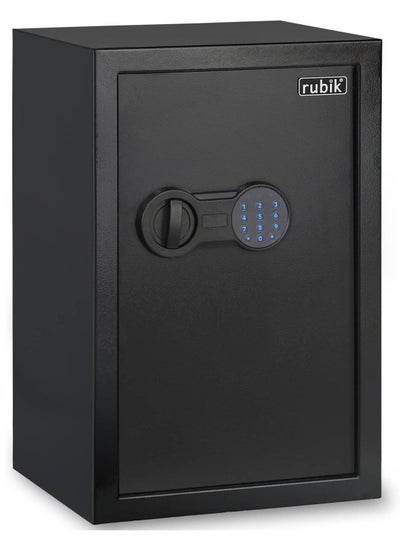 Buy Safe Box Large Capacity With Digital Lock and Override Key For Home Office Shop Business RB-50K6 (31x35x50cm, Black) in UAE