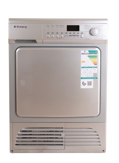 Buy Starway 8 kilo Front Load Drying Machine, Condensation type, Noiseless Energy Saving High Quality, Auto Sensor Dry, Wrinkle Care Maximum Capacity, Silver in Saudi Arabia