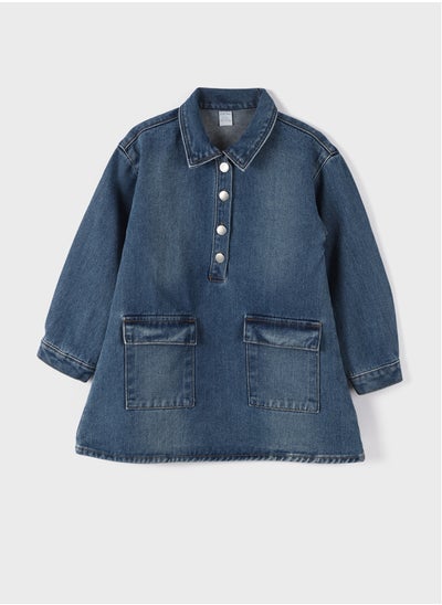 Buy Basic Long Sleeve Baby Girl Jean Dress in Egypt