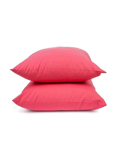 Buy Home of linen-cotton pillow case set, fushcia, size 50 * 70cm,1204 in Egypt