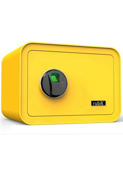 اشتري Safe Box with Biometric Fingerprint Lock, A4 Document Size Safety Deposit Box for Home Office Shop (35x28x25cm) Yellow في الامارات