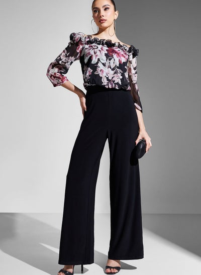 Buy Bardot Ruffle Neck Floral Jumpsuit in UAE