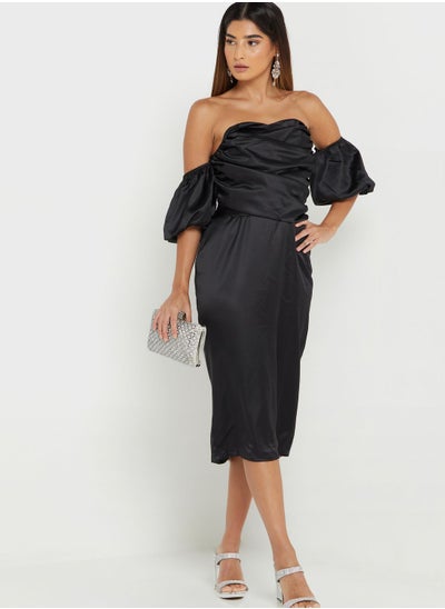 Buy Bardot Puff Sleeve Dress in UAE