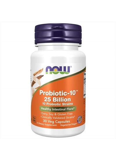 Buy Supplements, Probiotic-10™, 25 Billion, with 10 Probiotic Strains, Dairy, Soy and Gluten Free, Strain Verified, 30 Veg Capsules in UAE