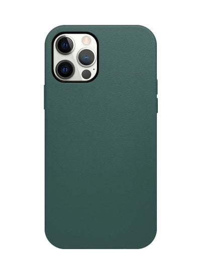 Buy iPhone 12 Pro Max Mag Noble Collection Premium PU Leather Case with Magsafe Magnetic Wireless Charging Compatible Cover Green in UAE