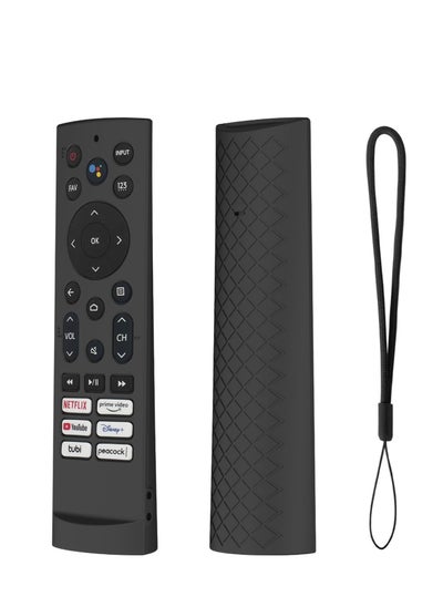 Buy Silicone Case Cover for Hisense Voice Remote ERF3A90, Fit for Hisense U7G U9G U8 Series 4K ULED Remote Silicone Cover, with Lanyard (Black Sleeve) in UAE