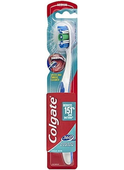 Buy 360 Toothbrush with Tongue and Cheek Cleaner, Medium Toothbrush multicolored in UAE