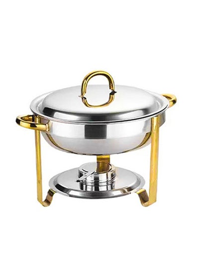 Buy 4.5l Stainless Steel Buffet Insulation Stove Round Food Warmer 24.2*30.2*22.5cm in UAE