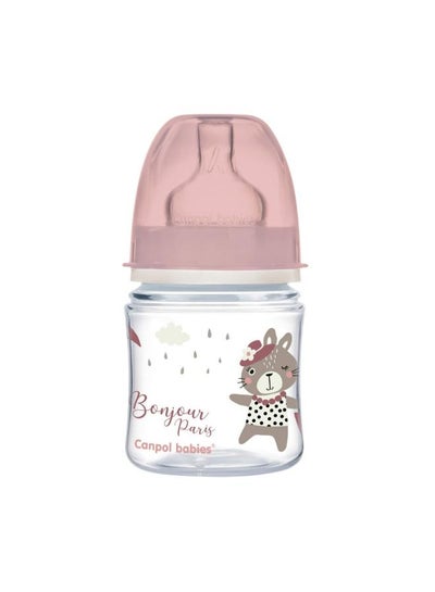 Buy Canpol Babies Bonjour Paris Baby Bottle, 120 ml, 0-3 Months - Pink in Egypt