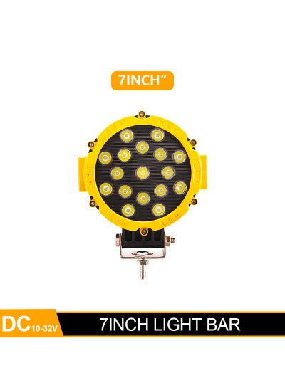 Buy 7-inch round 51W car LED work light Inspection light work light engineering vehicle off-road modification light high powerYellow 7inch Yellow 7inch in Saudi Arabia