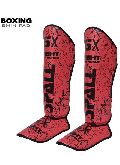 Buy Spall Shin Guards Instep Leg Protector Gear For Martial Arts Sparring Boxing Kickboxing Muay Thai Training Pads in UAE