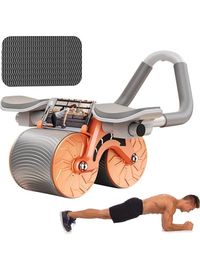 Buy Automatic Rebound Abdominal Wheel - Free Gift Kneel Pad, Roller Wheel with Counter, Abdominal Wheel Roller with Kneel Pad, Elbow Support Abdominal Wheel with Mobile Phone Holder in Saudi Arabia