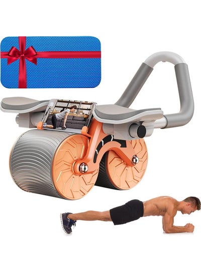 Buy Automatic Rebound Abdominal Wheel - Free Gift Kneel Pad, Roller Wheel with Counter, Abdominal Wheel Roller with Kneel Pad, Elbow Support Abdominal Wheel with Mobile Phone Holder in Saudi Arabia