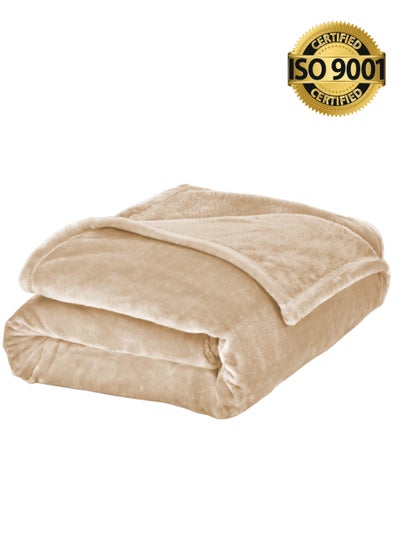 Buy Lightweight Velvet Blanket, Mora Series, 350GSM, Double Size 260 x 240 cm, Extra Soft All Season Fleece Blanket, Bed And Sofa Blanket in Saudi Arabia