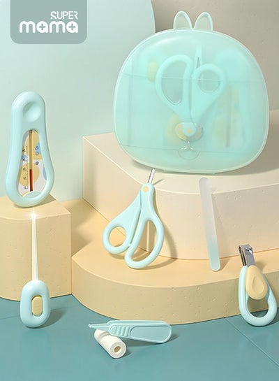 اشتري 6-In-1 Baby Nail Clipper Cutter Safe Trimmer Set with Cute Box, Health and Grooming Kit for Newborns, Infants, Children Green في الامارات