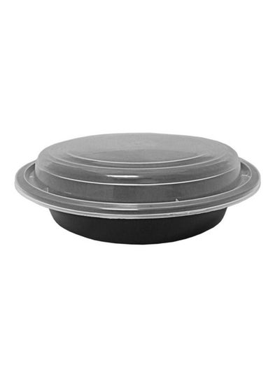 Buy Microwave Container Black Round With Lid 24 Ounces Pack of 12 Pieces. in UAE