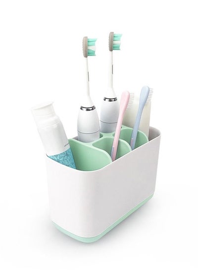 Buy Toothbrush Holder with Anti-Slip Bottom-Made of PP and Abs Plastic Versatile Storage,6 Slots Electric Toothbrush and Toothpaste Holder Bathroom Organizer for Countertop in UAE