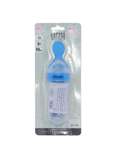 Buy Safari Baby Silicone Bottle With Spoon, 6M+, 90ML in Egypt