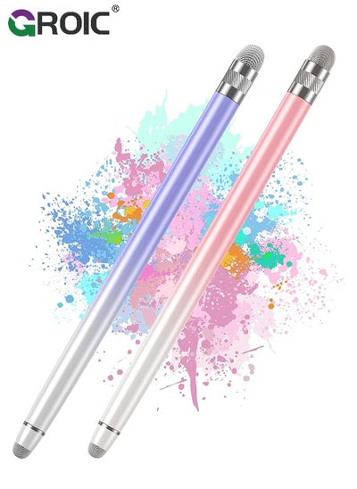 Buy 2PCS Stylus Pens for Touch Screens, Pink/Purple Capacitive Stylus High Precision Pen iPhone/iPad/Tablet Android/Microsoft Surface, Compatible with All Screens in UAE