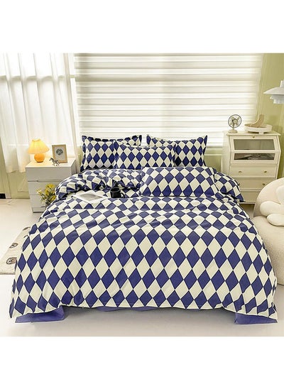 اشتري 4-Piece Bedding Set Microfiber Soft Quilt Set with 1 Quilt Cover, 1 Flat Sheet and 2 Pillowcases 2.2m Bed（220*240cm） في الامارات