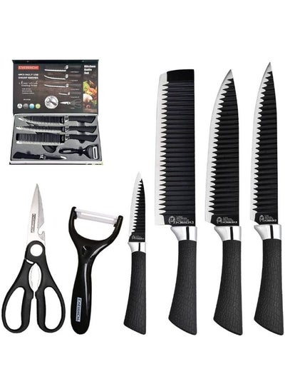 Buy Stainless Steel Knife Set With Chef Peeler And Scissor 6 Pieces in Egypt