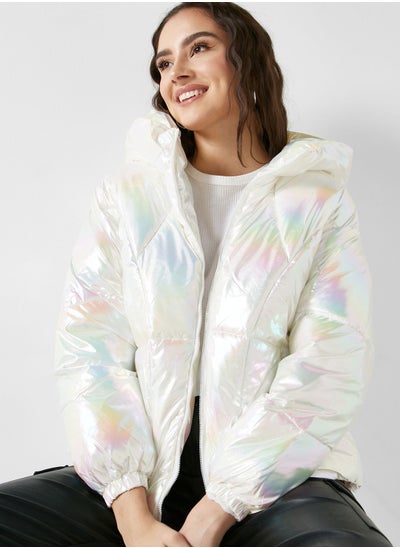 Buy Holographic Padded Jacket in UAE