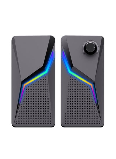 Buy RGB Desktop USB PC Speaker,Wired Stereo Sound Speaker for Computer Notebook in Saudi Arabia