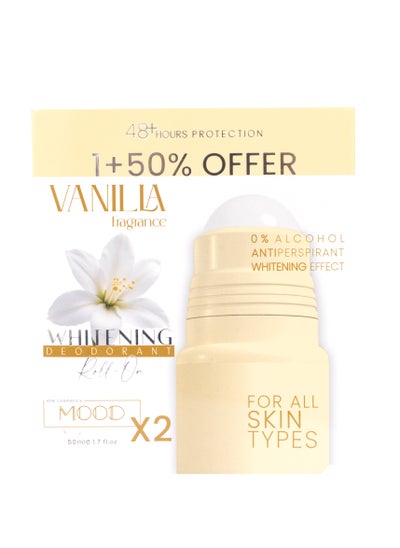 Buy MOOD Vanilia Whitening Deodorant Roll On Offer 1+50% 50 ML in Egypt