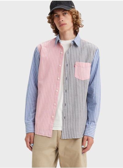 Buy Pocket Detail Striped Regular Fit Shirt in Saudi Arabia