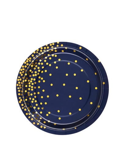 اشتري 48Pcs Disposable Party Paper Plates, 7 inch Golden Dots Paper Plates, Disposable Party Supplies Paper Plates for Birthday Baby Shower Wedding Party Graduation, Birthday, Weddings, في الامارات