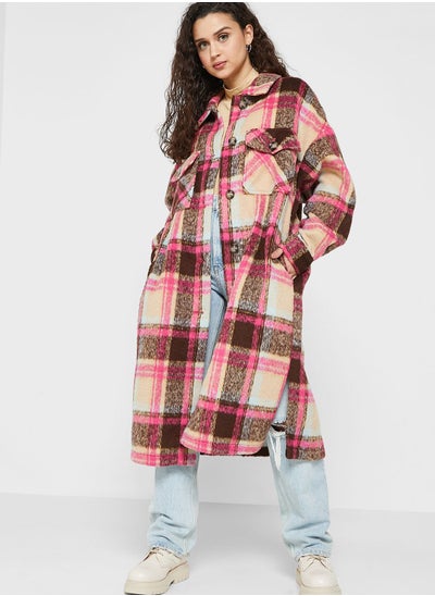 Buy Checked Pocket Detail Jacket in UAE