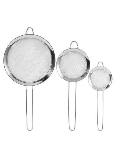 اشتري 3 Small Stainless Steel mesh Colander strainer set Tea food tea Filter في الامارات