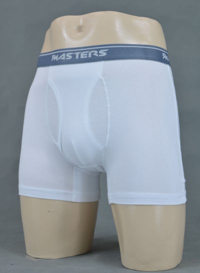 Buy Masters Underwear For Men Classic Boxer Cotton Stretch - White in Egypt