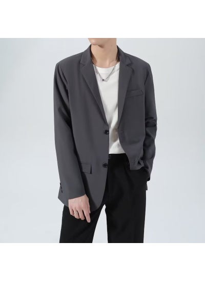 اشتري 1 x 5 pcs Casual Blazer Men Spring 2023 Slim Fit Dark gray في السعودية