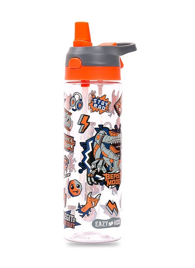 Buy Tritan Water Bottle with Spray Dinosaur - Grey 750ml in UAE