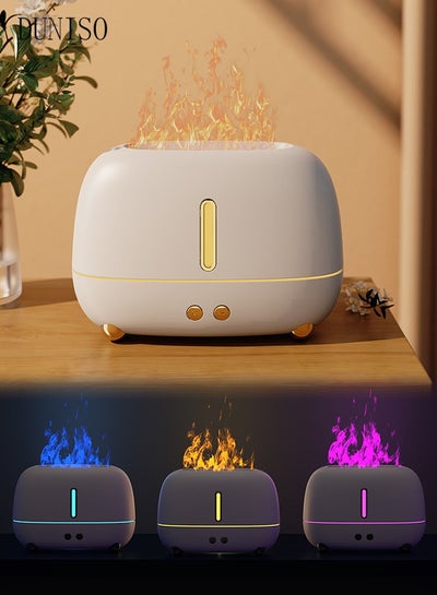 Buy Flame Air Diffuser With Large Capacity And Silent Humidification Humidifier Scent Diffuser for Essential Oils  Aromatherapy Fire Mist Humidi With 3 Colors Light for Room Home Office in Saudi Arabia