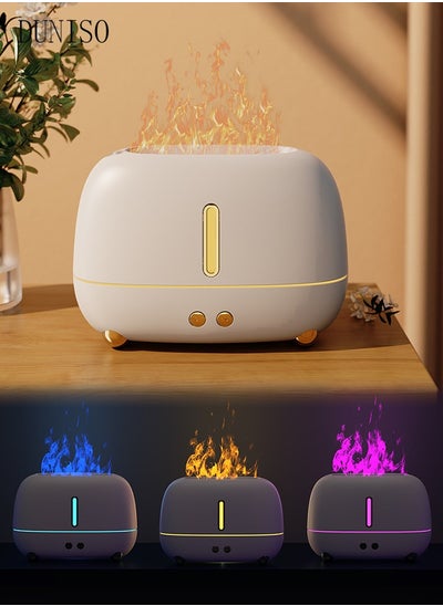 اشتري Flame Air Diffuser With Large Capacity And Silent Humidification Humidifier Scent Diffuser for Essential Oils  Aromatherapy Fire Mist Humidi With 3 Colors Light for Room Home Office في السعودية