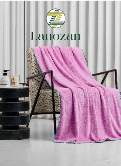 Buy Large Bath Towel Size 180*90*3cm Purple in Saudi Arabia